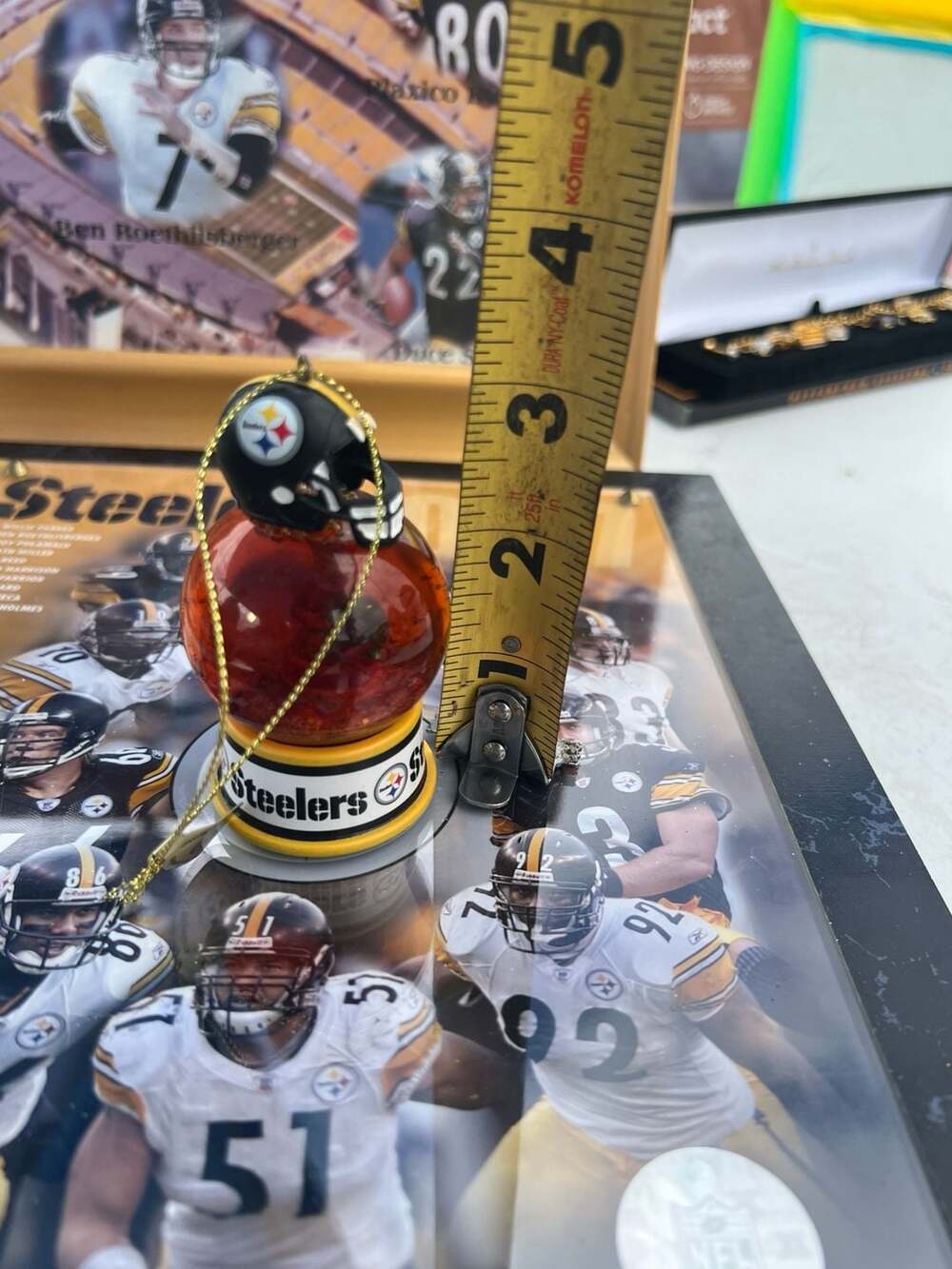 Pittsburgh Steelers Helmet Snow Globe Christmas Ornament